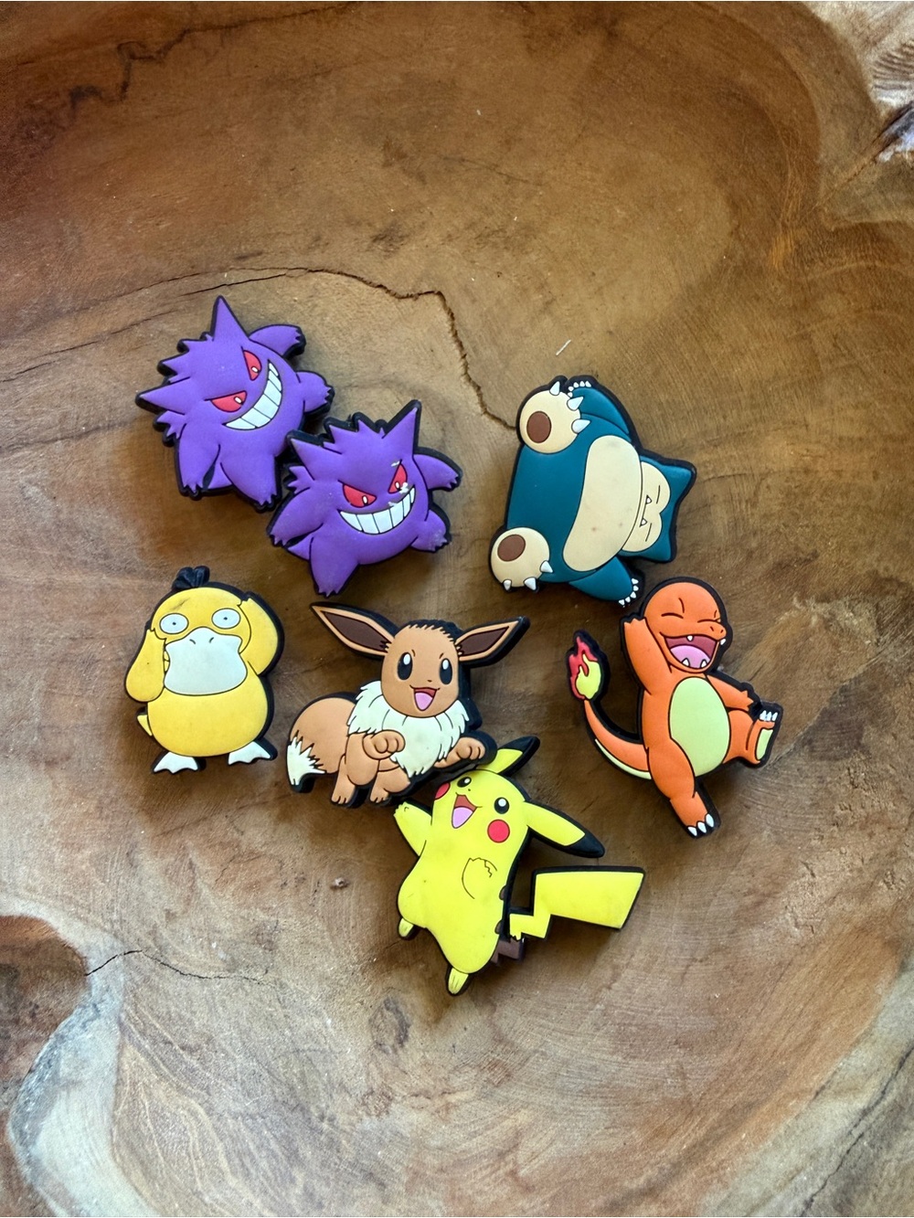 Jibbitz Pokémon Croc Charms – Gengar Pikachu Snorlax Psyduck Eevee Charmander